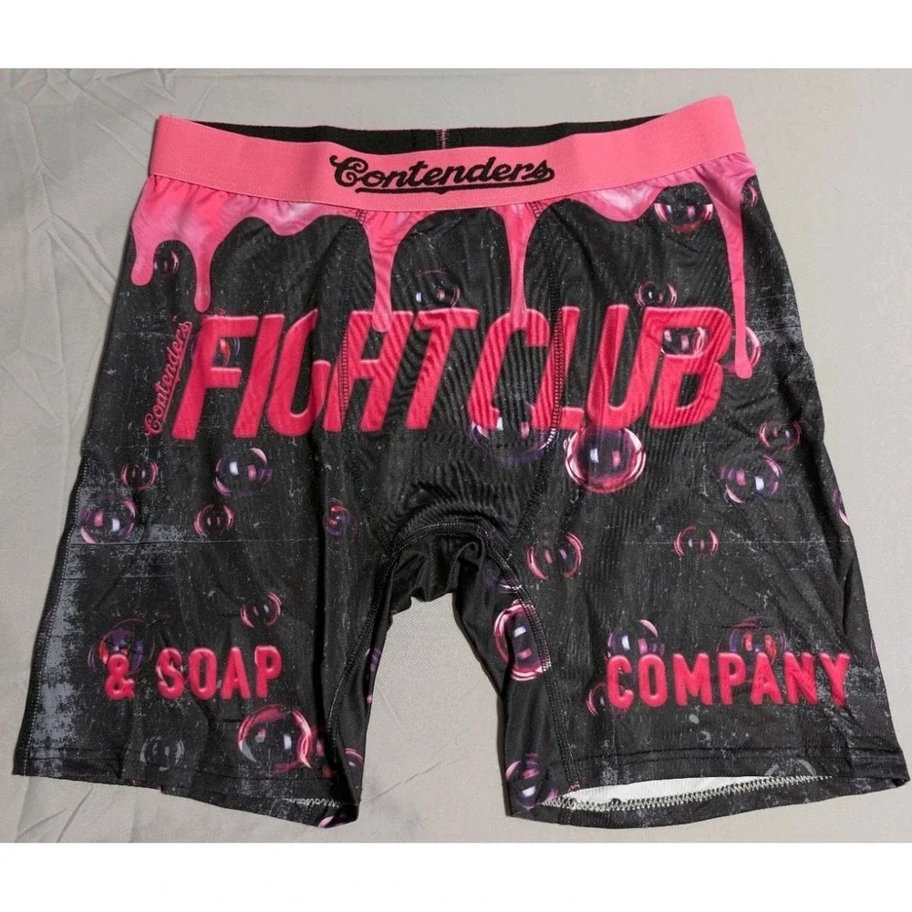 Contenders Fight Club‎ Soap Co Boxer Briefs Mens L Pink Black Graphic New